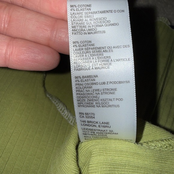 BDG Urban Outfitters Ribbed Tank Top Olive Green Logo Y2K Womens M - Picture 6 of 8